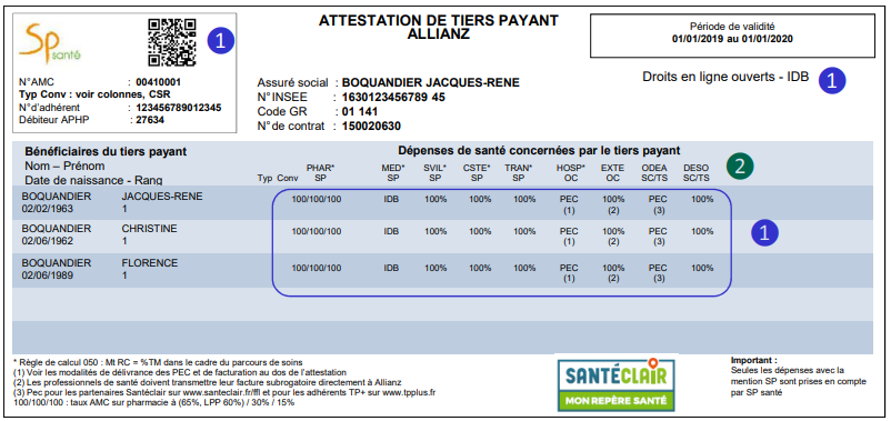 carte allianz tiers payant