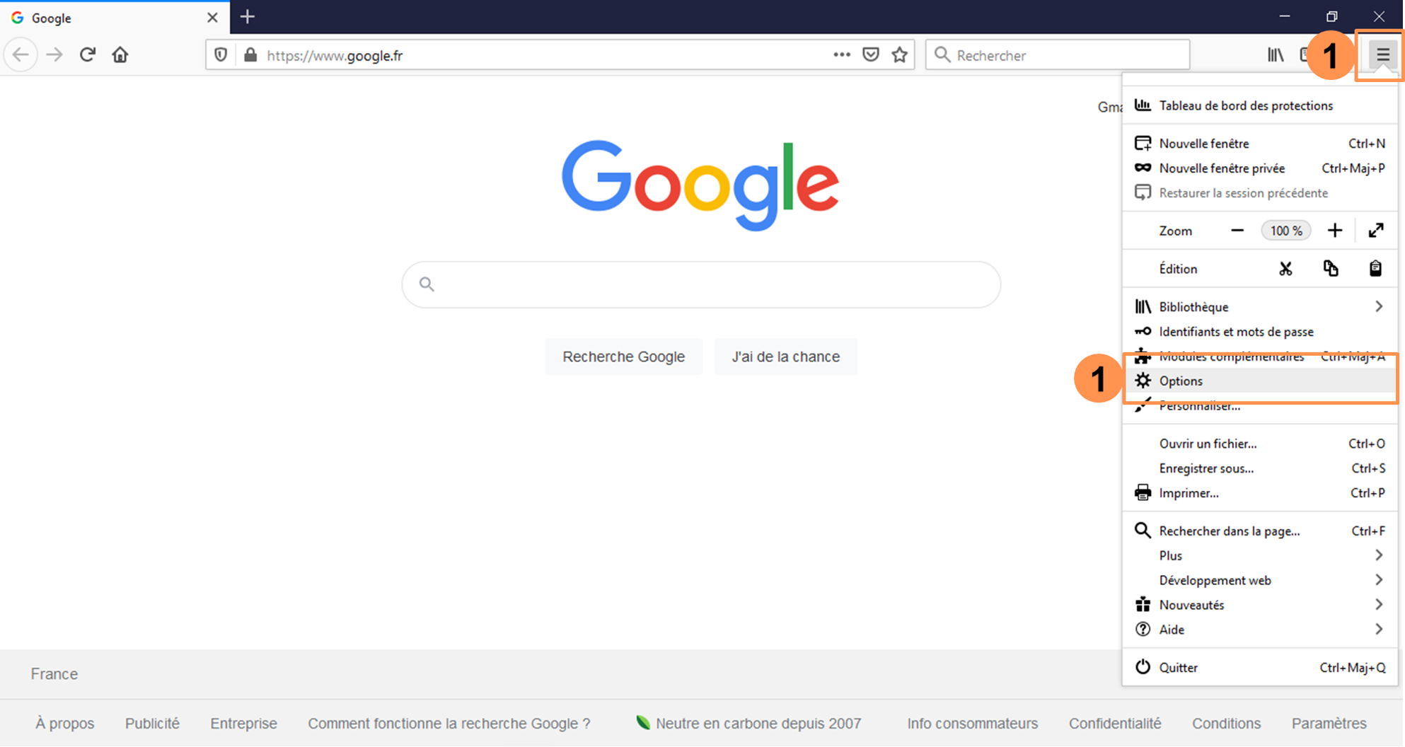 Comment vider son cache sur Firefox étape 1