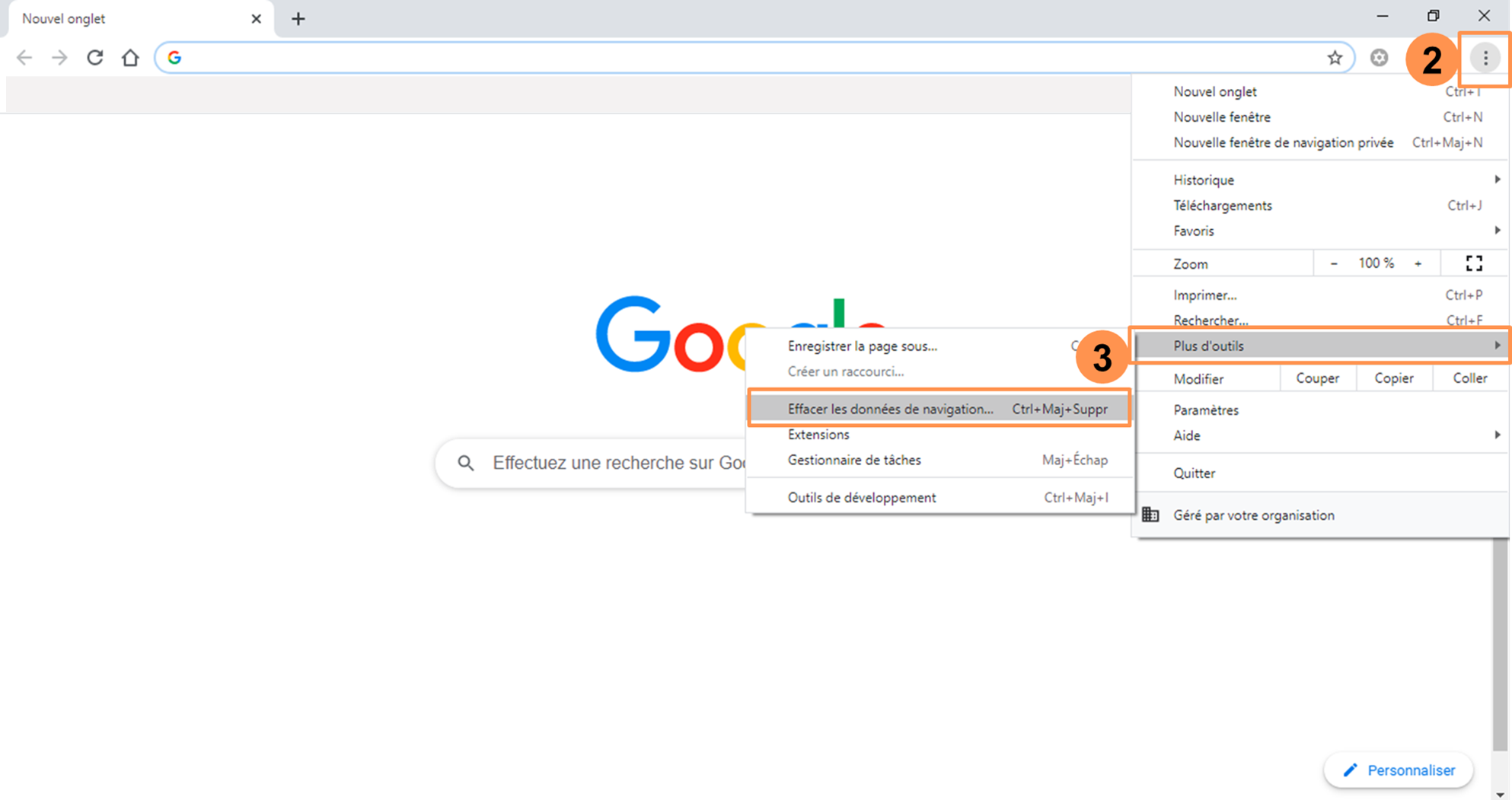 Comment vider son cache sur Chrome étape 1