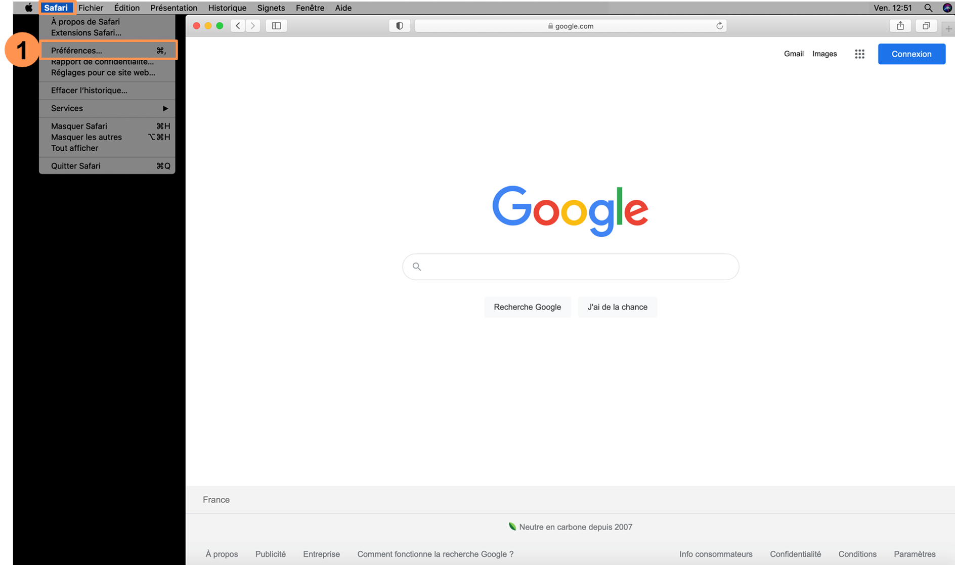 Comment vider son cache sur Safari étape 1