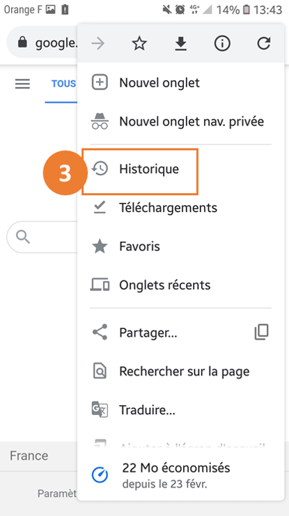 vider son cache sur Chrome smartphone étape 2